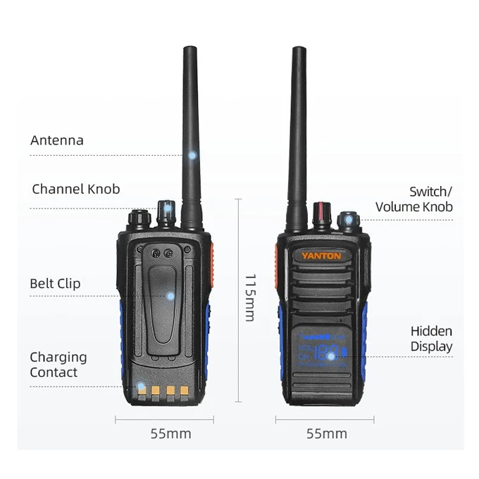 Hidden Display Portable Radio Walkie Talkie